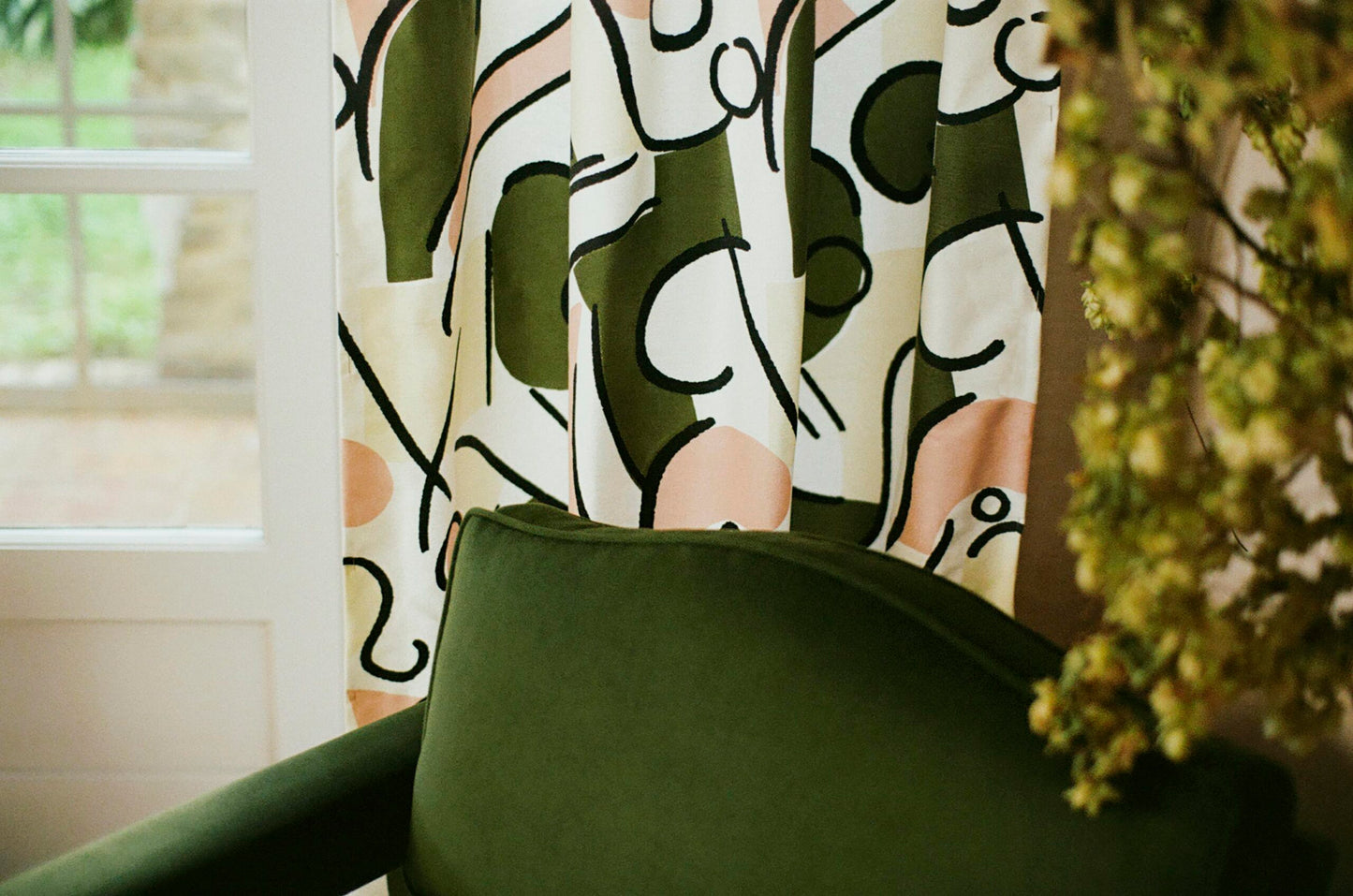 Felix Slipper Chair, Zucchini Velvet