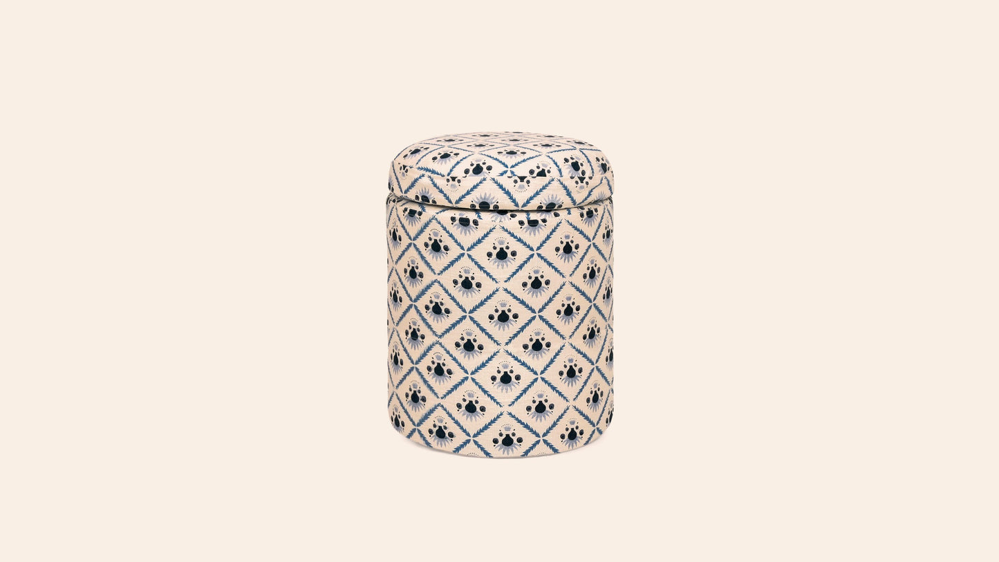 Aurora Footstool, Oxford Blue