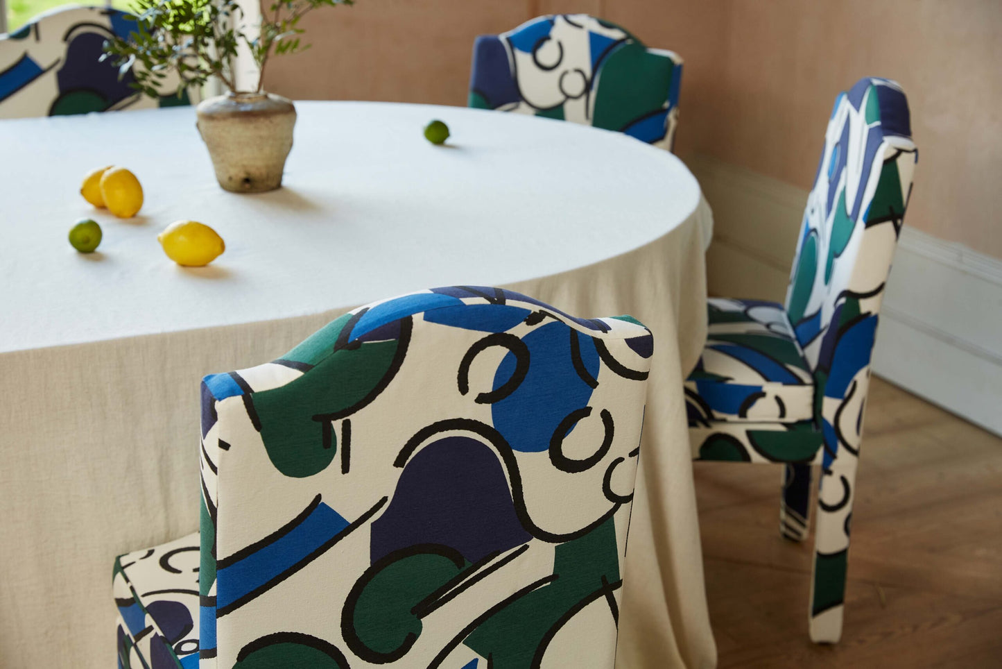 Pair of Leo Dining Chairs, Zucchini Velvet