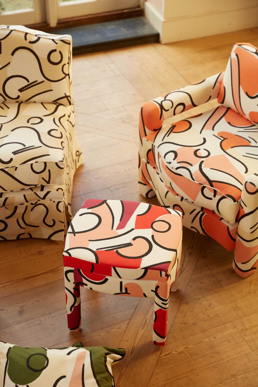 Piero Footstool, Daffodil Velvet