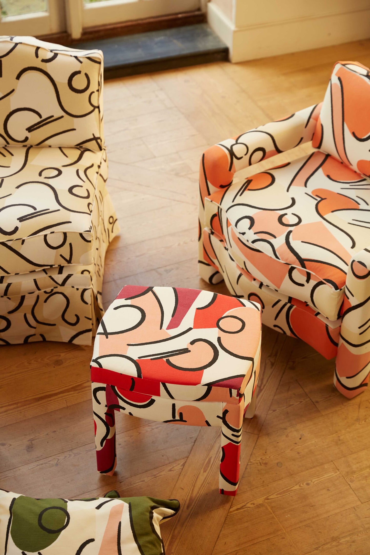 Pair of Leo Dining Chairs, Grenadine