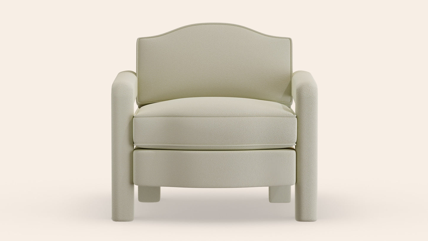 Elio Armchair, Nougat Boucle