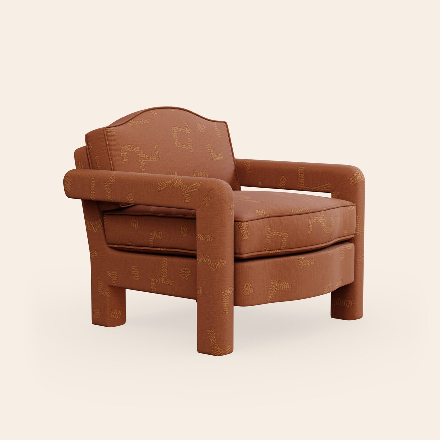 Elio Armchair, Raphia, Tobacco