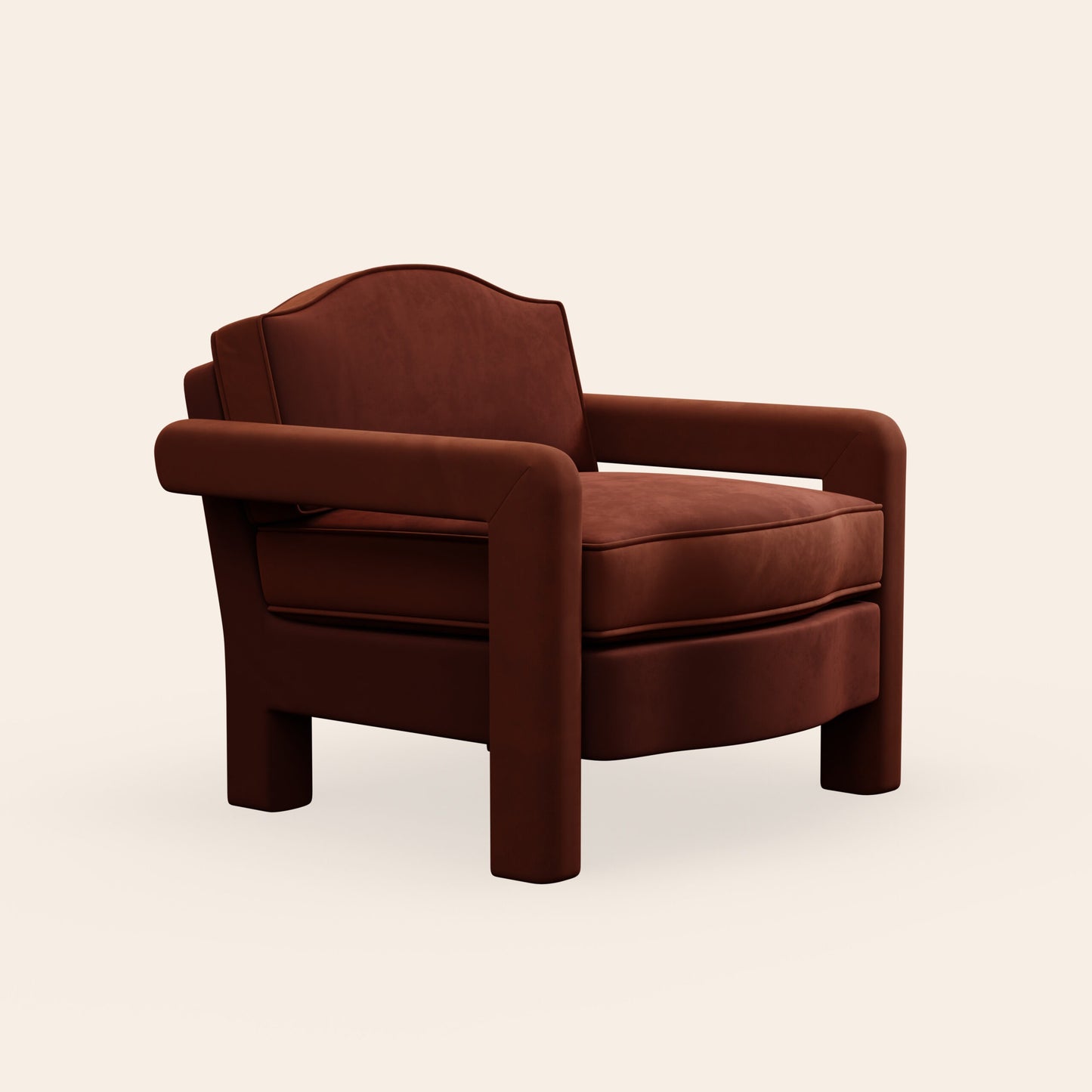 Elio Armchair, Cinnamon Velvet