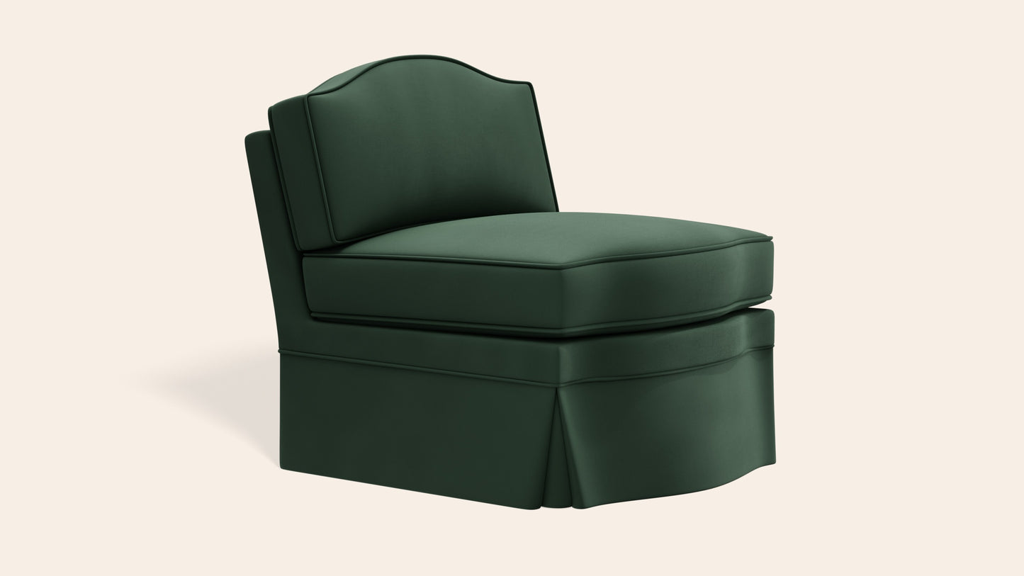 Felix Slipper Chair, Olive Linen