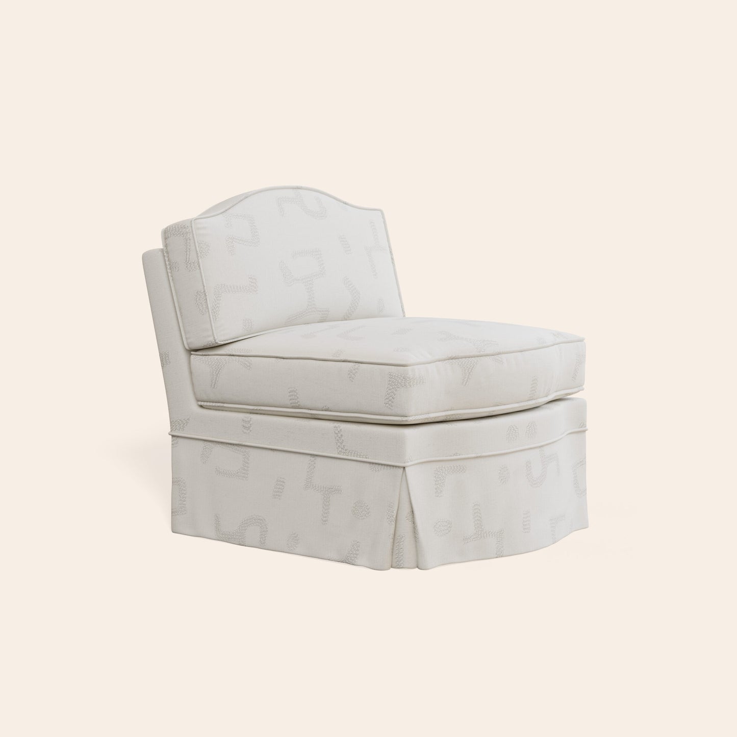 Felix Slipper Chair, Raphia, Powder