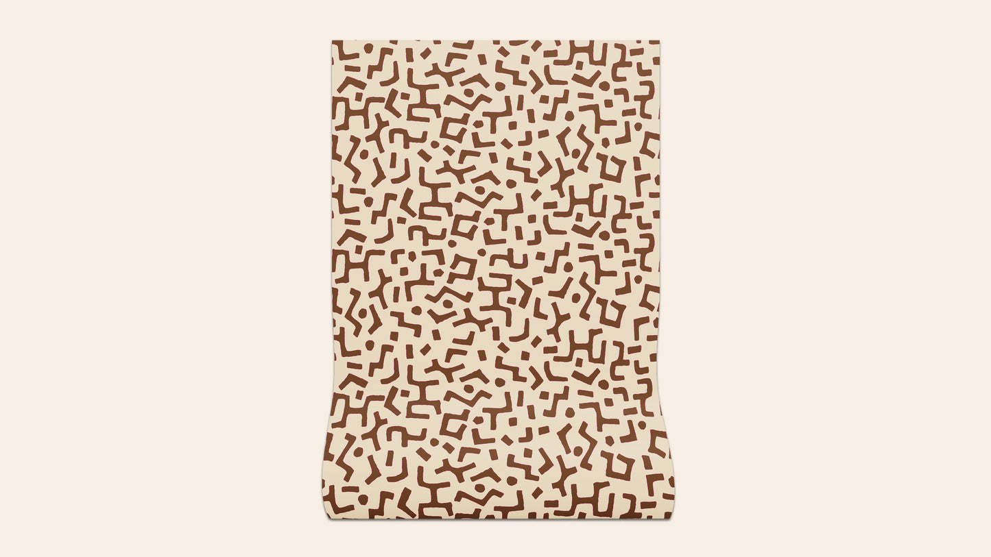 Raphia Wallpaper, Tobacco, Roll