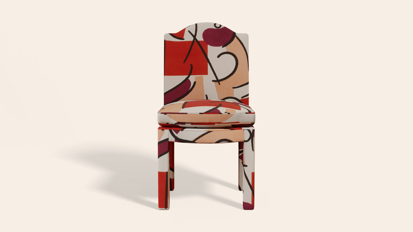 Pair of Leo Dining Chairs, Grenadine