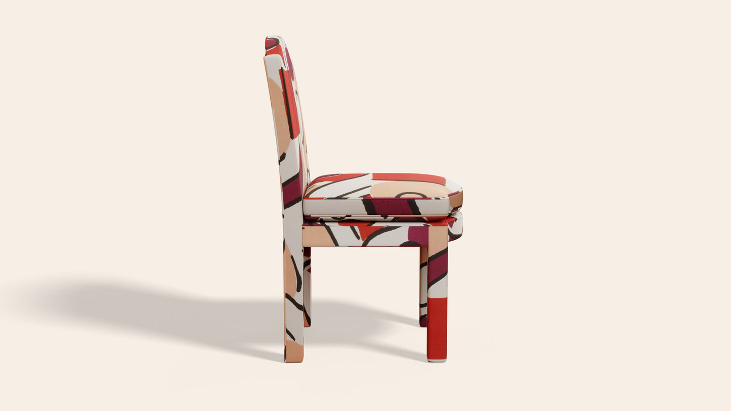 Pair of Leo Dining Chairs, Grenadine