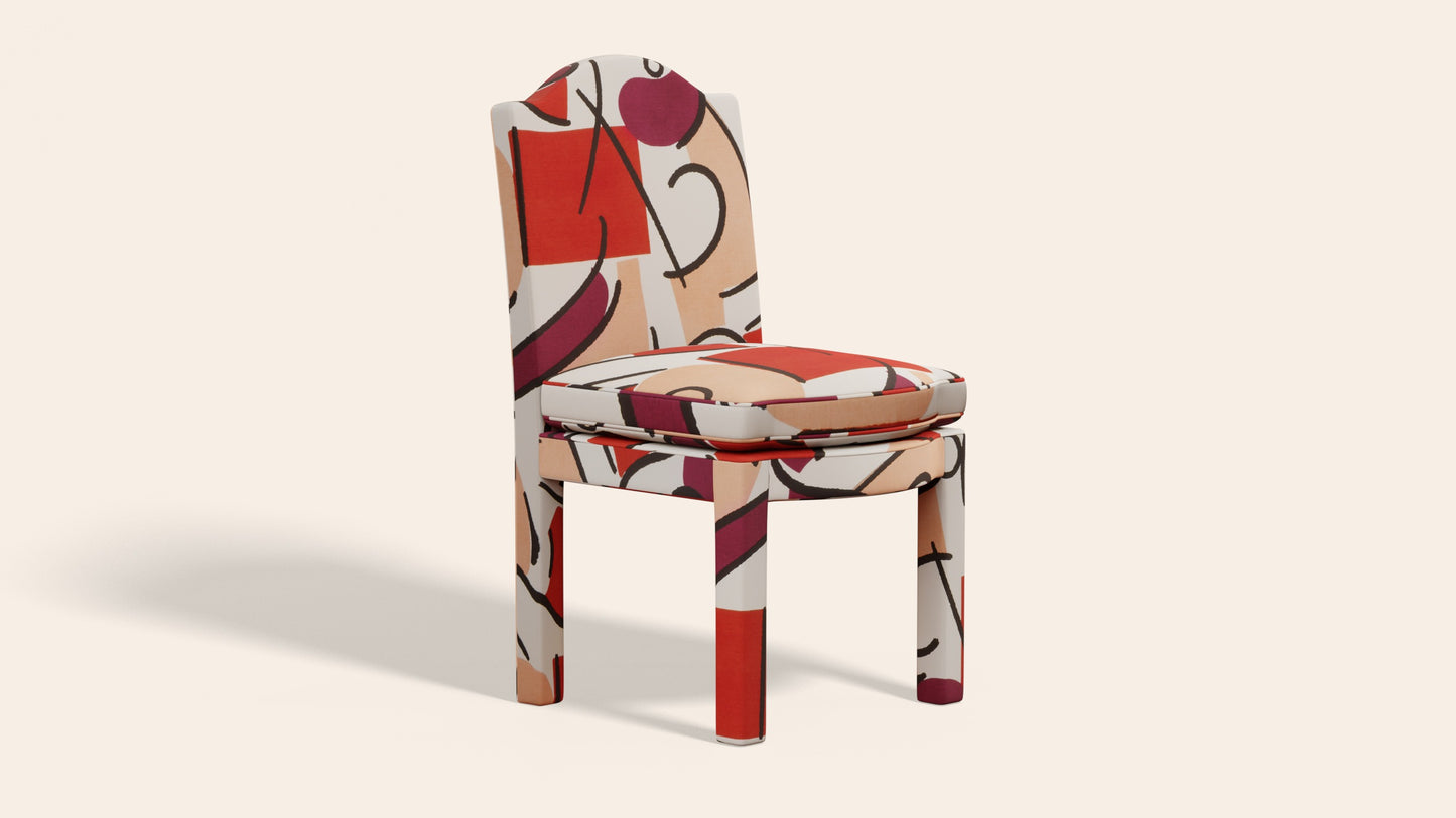 Pair of Leo Dining Chairs, Grenadine