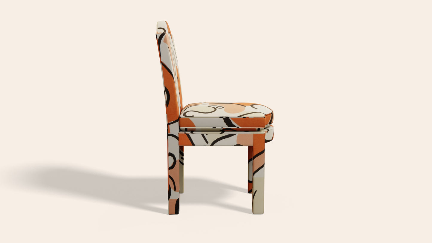 Pair of Leo Dining Chairs, Tangerine