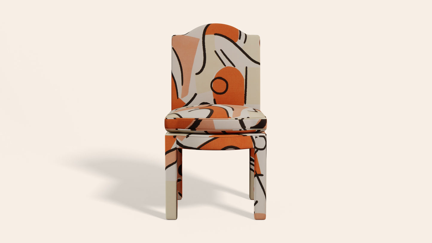 Pair of Leo Dining Chairs, Tangerine