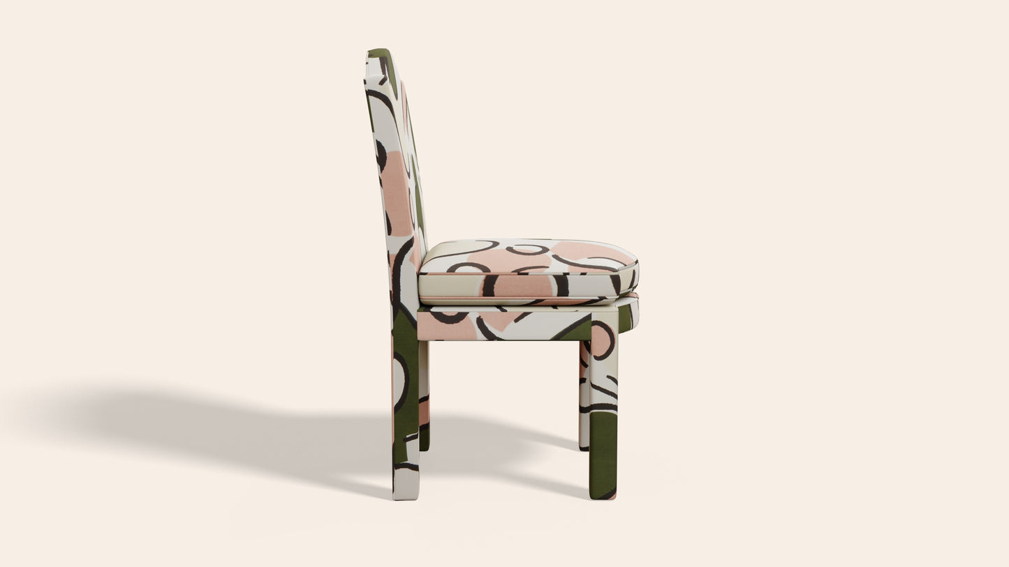 Pair of Leo Dining Chairs, Pesto