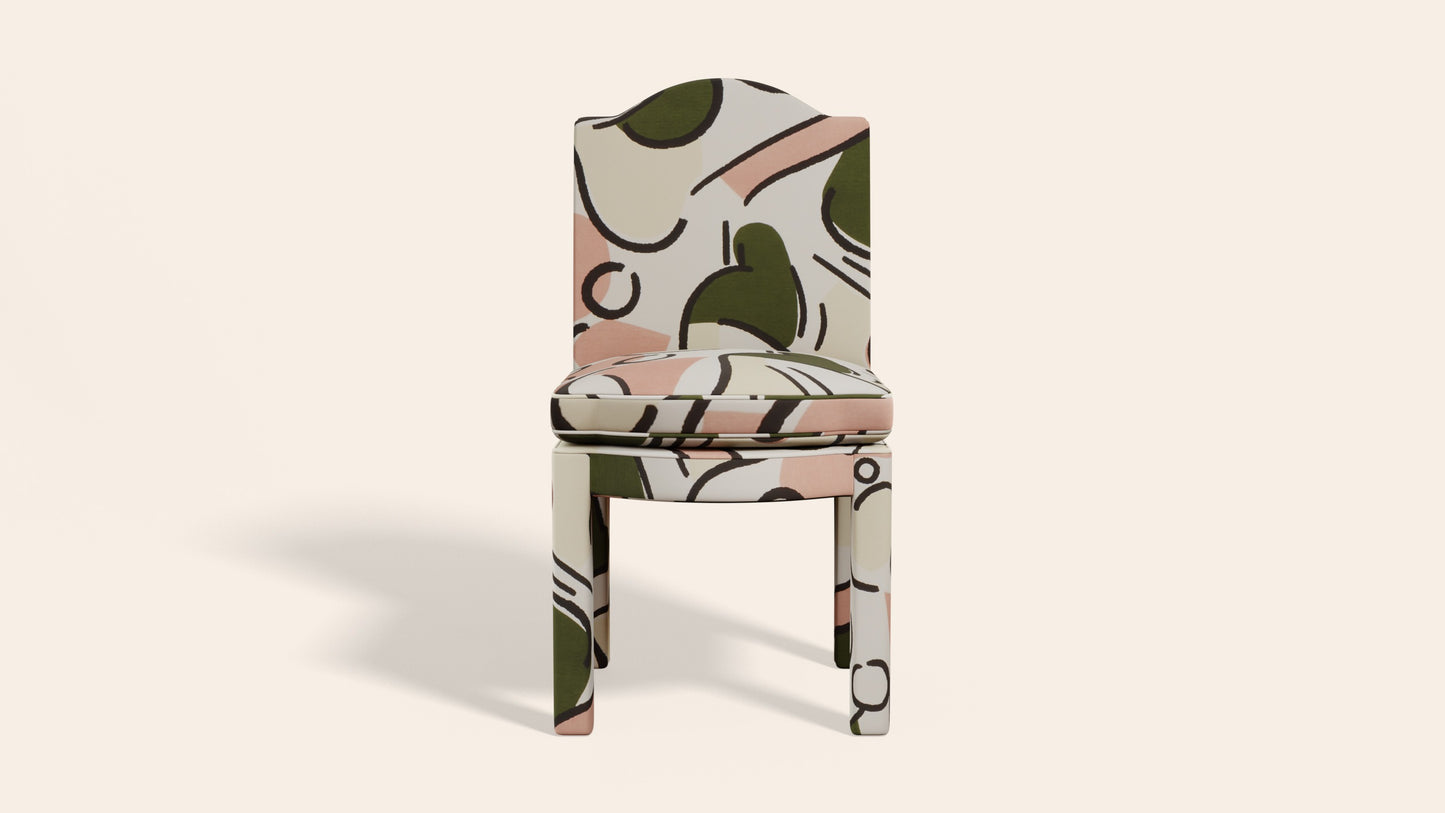 Pair of Leo Dining Chairs, Pesto