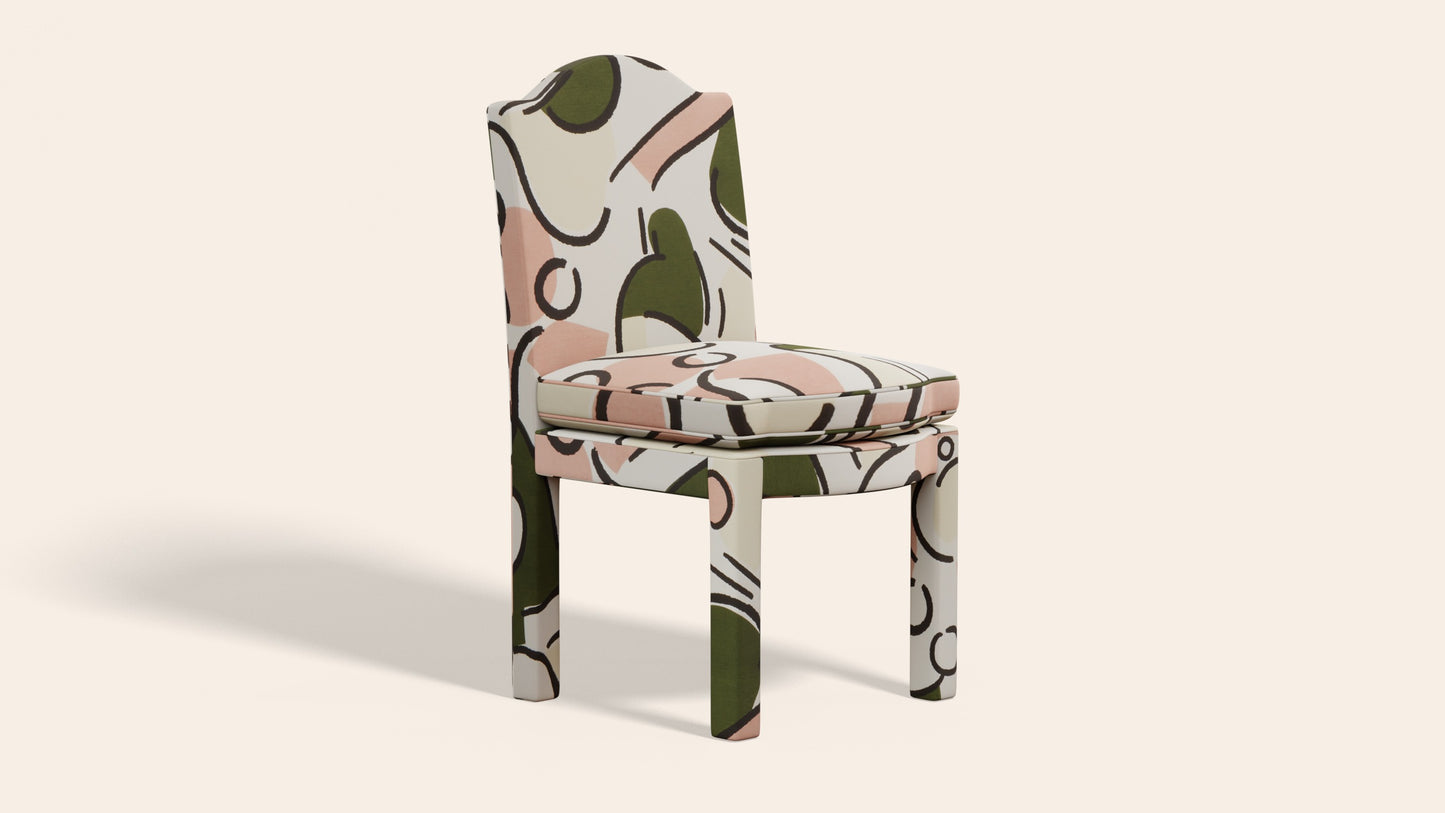 Pair of Leo Dining Chairs, Pesto