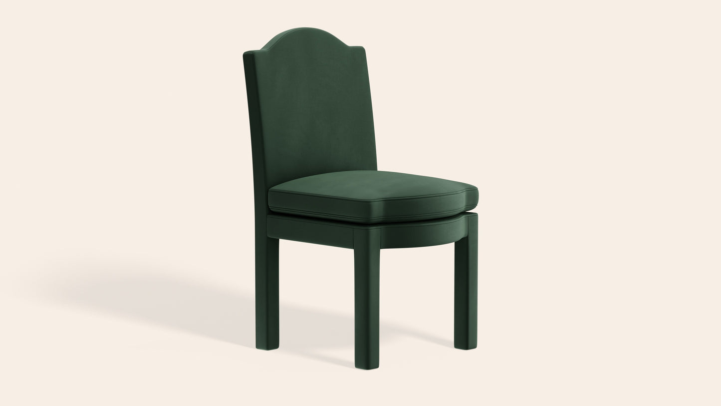 Pair of Leo Dining Chairs, Olive Linen
