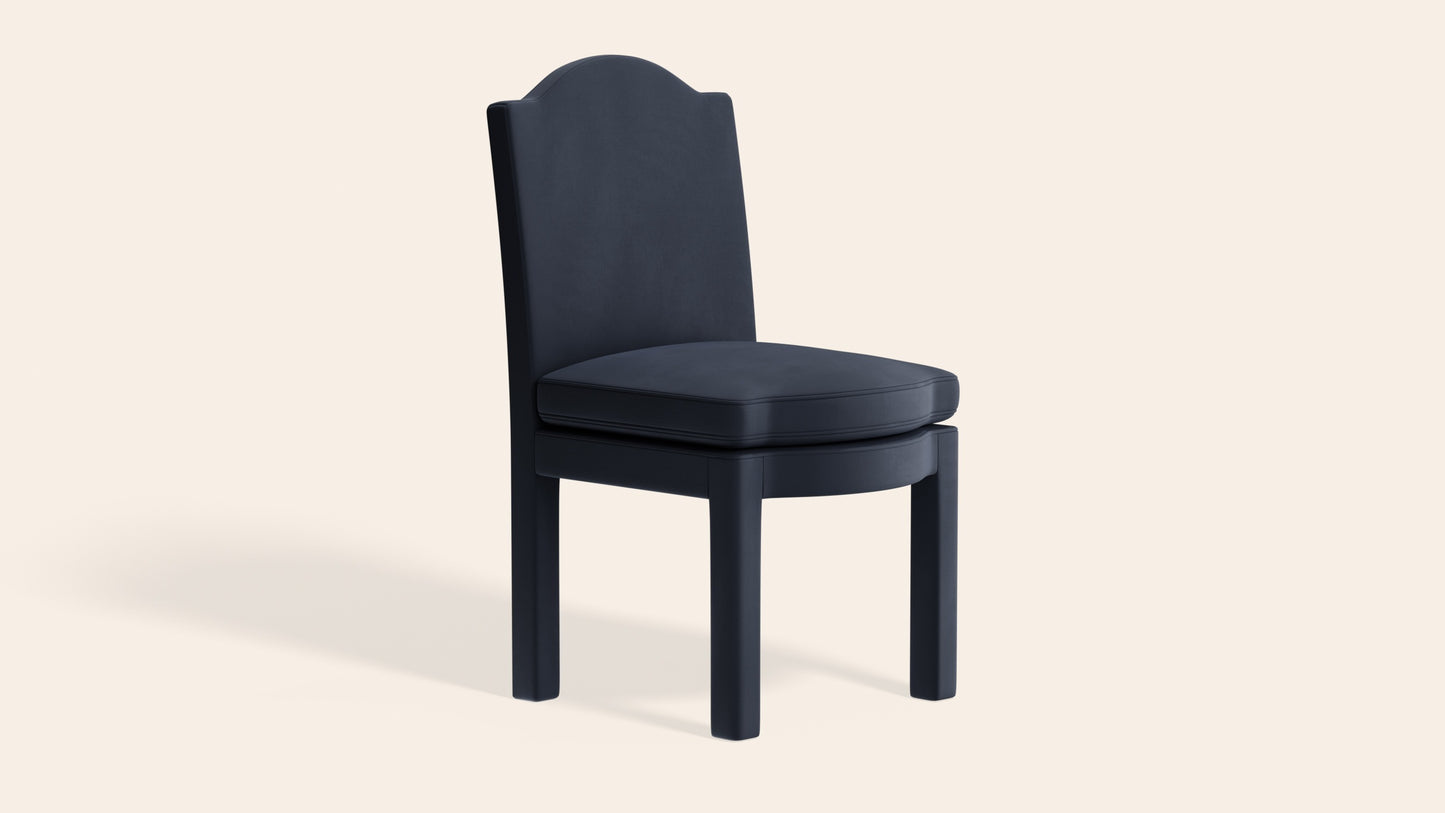 Pair of Leo Dining Chairs, Prussian Linen