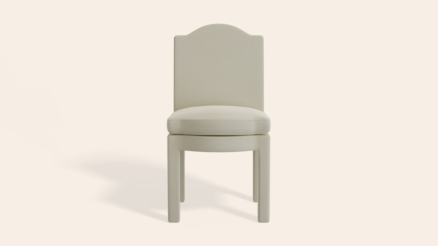 Pair of Leo Dining Chairs, Nougat Boucle