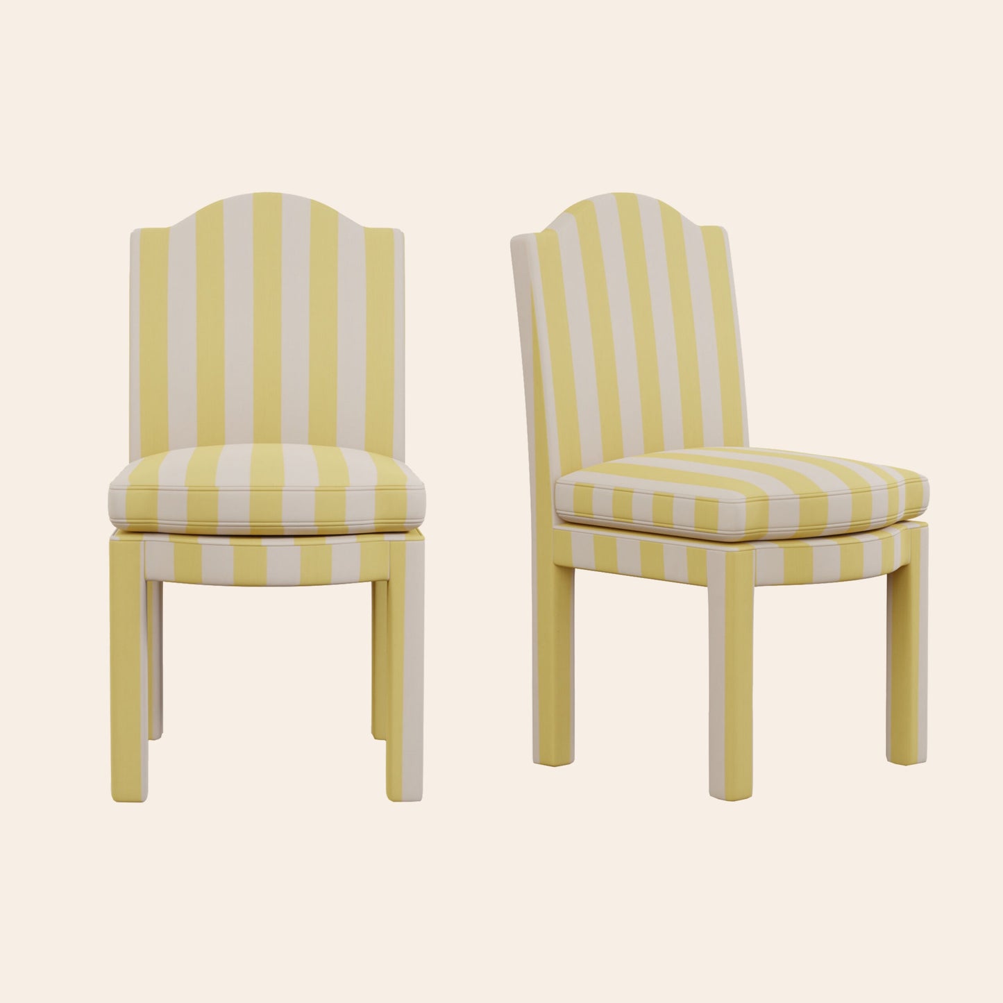 Pair of Leo Dining Chairs, Citron
