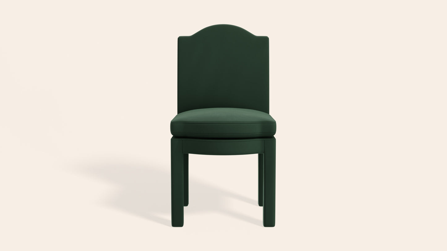 Pair of Leo Dining Chairs, Olive Linen
