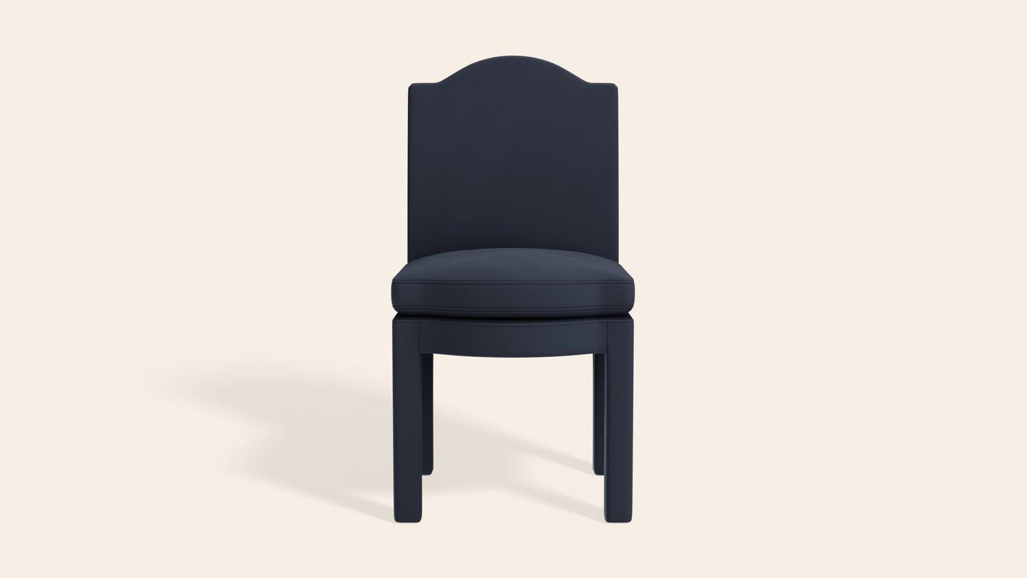 Pair of Leo Dining Chairs, Prussian Linen