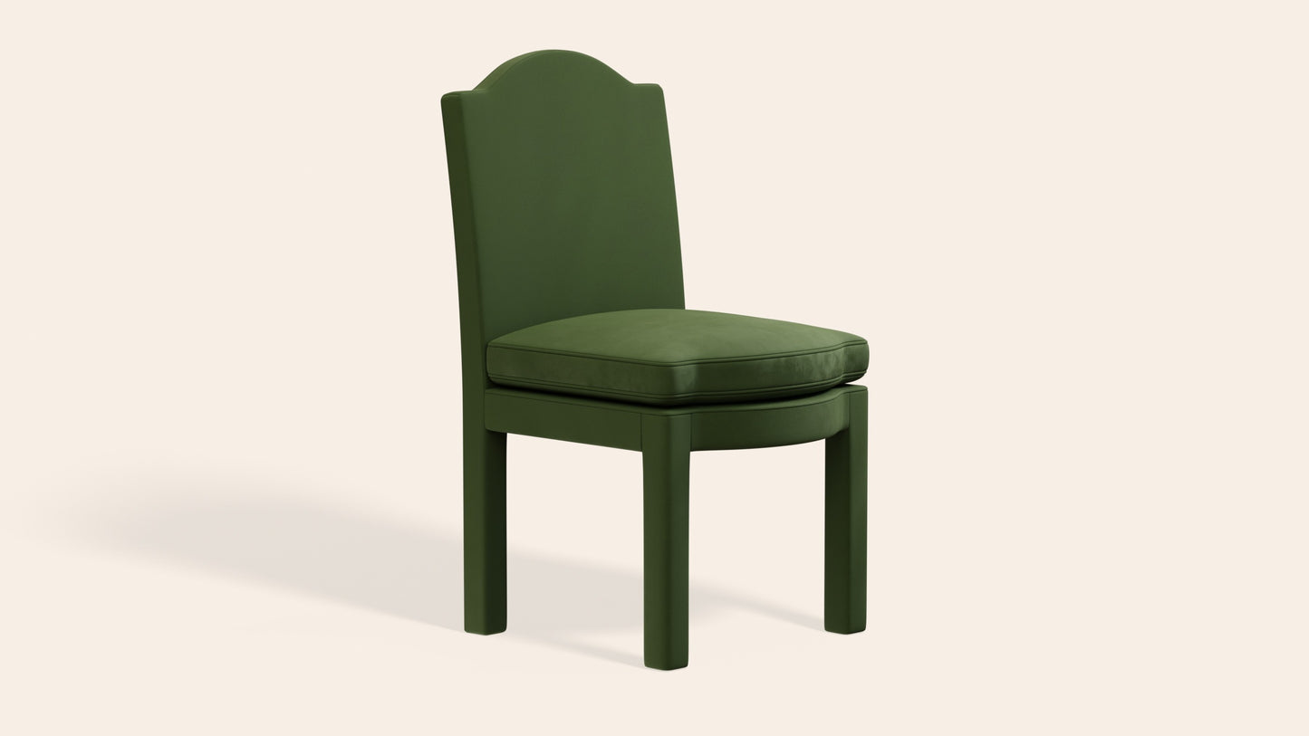 Pair of Leo Dining Chairs, Zucchini Velvet