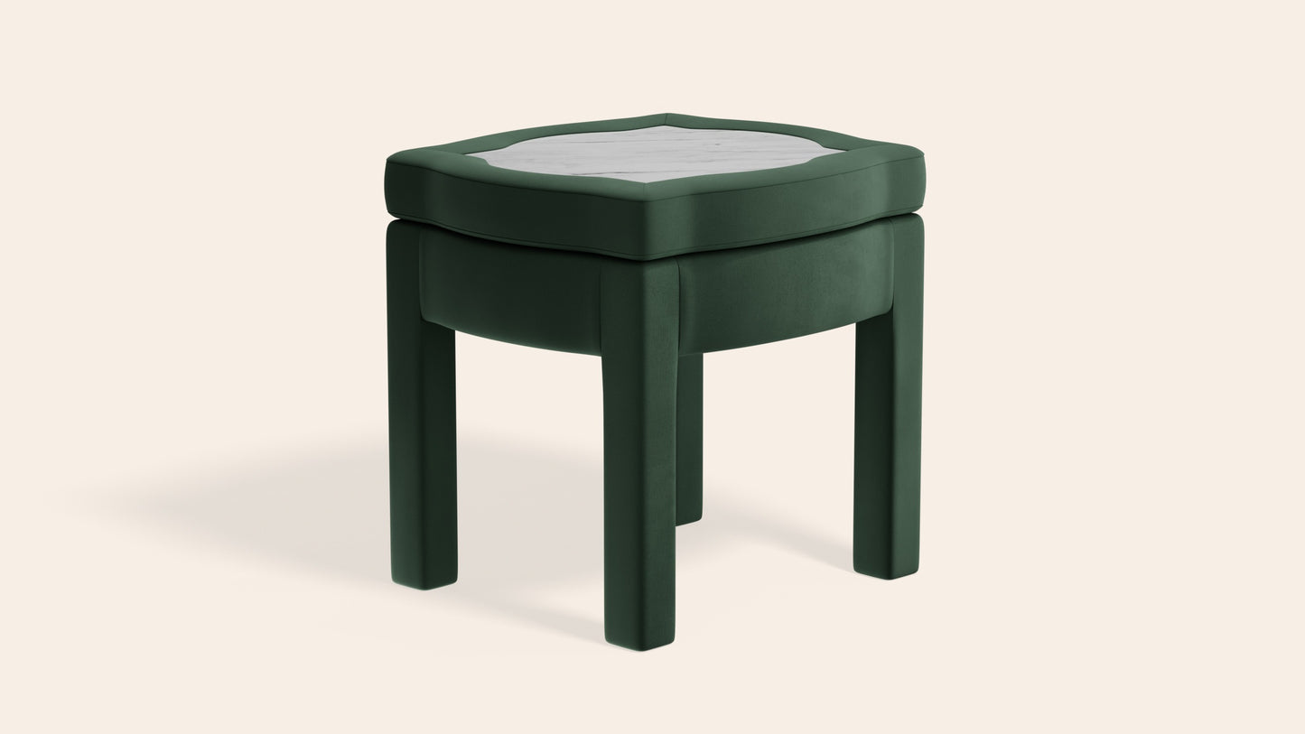 Piero Footstool, Olive Linen