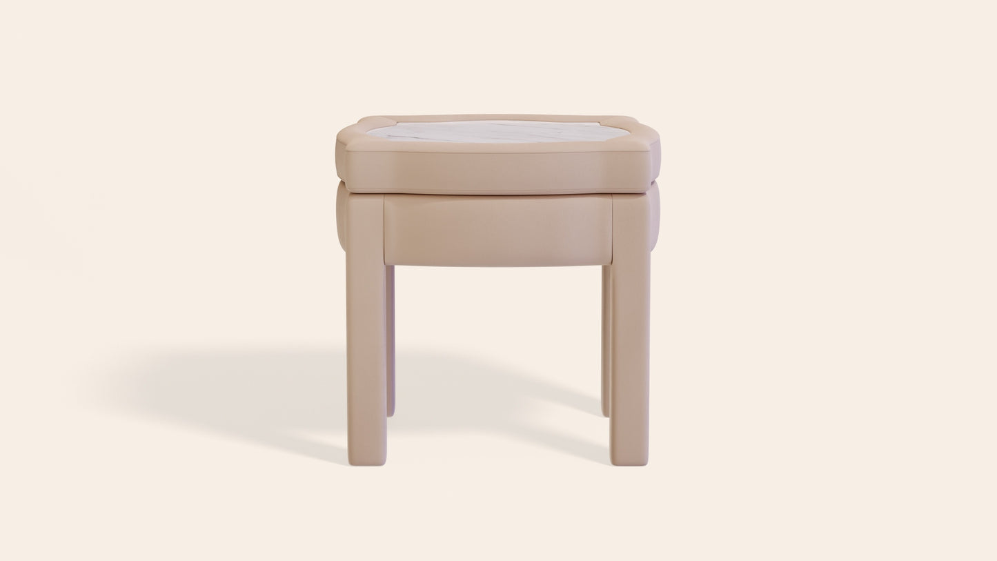 Piero Footstool, Rose Linen