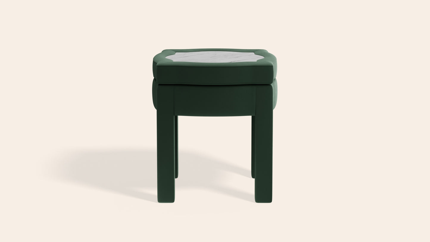 Piero Footstool, Olive Linen