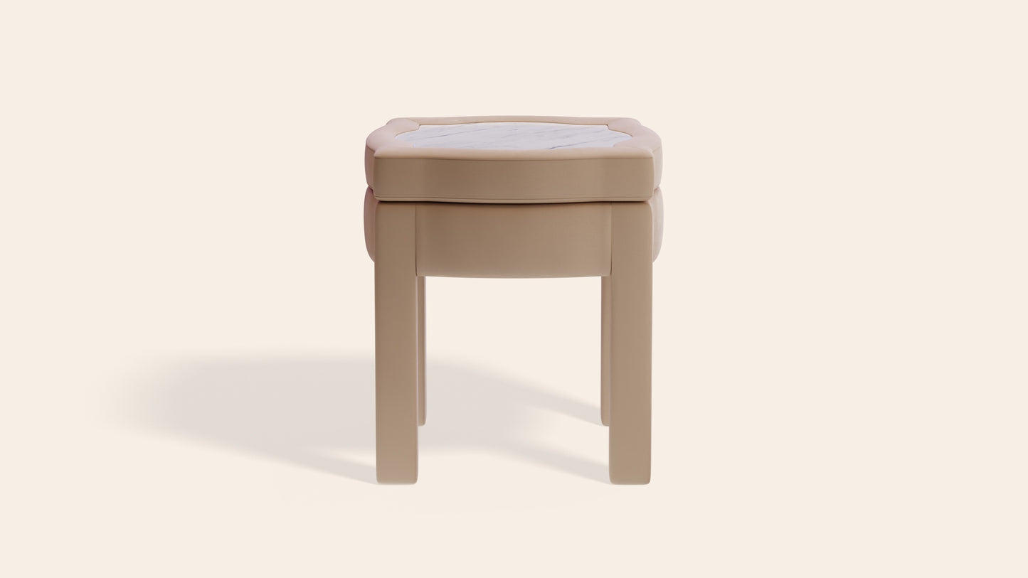 Piero Footstool, Rose Linen