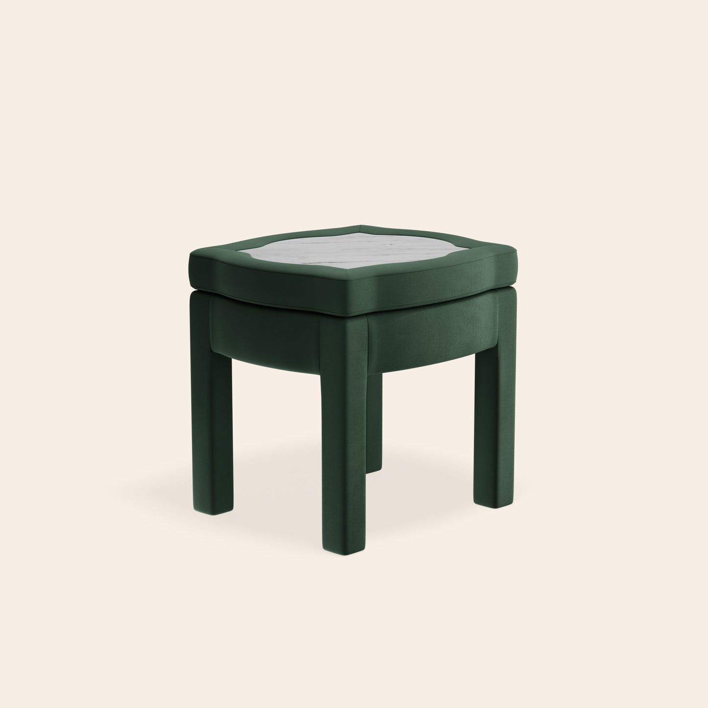 Piero Footstool, Olive Linen