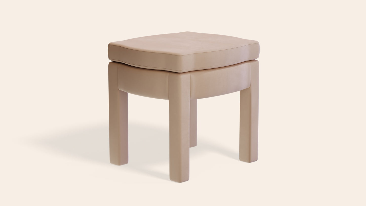 Piero Footstool, Rose Linen