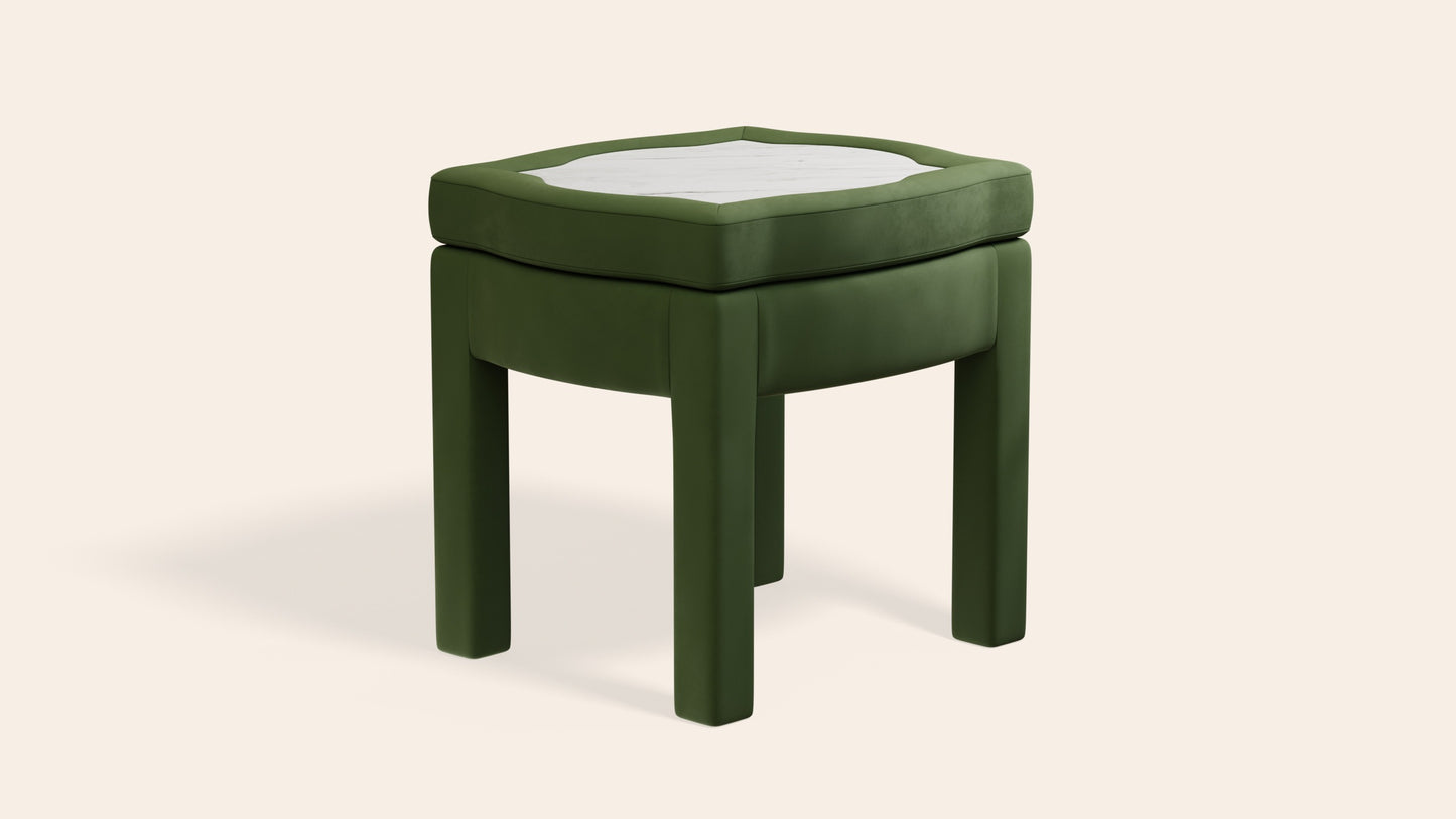 Piero Footstool, Zucchini Velvet