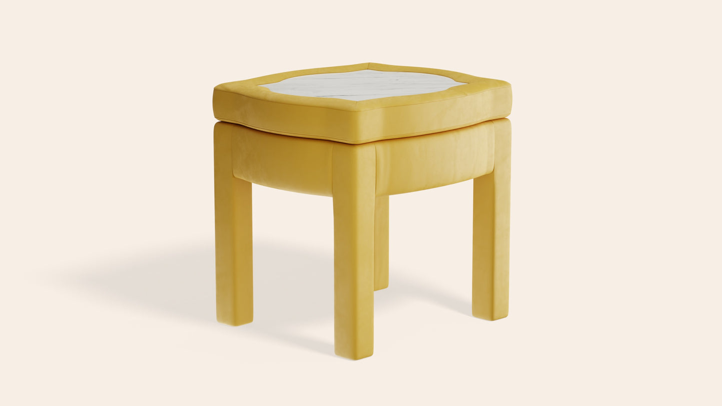Piero Footstool, Daffodil Velvet