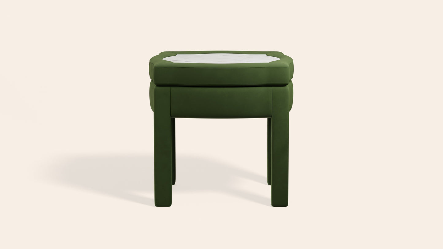 Piero Footstool, Zucchini Velvet