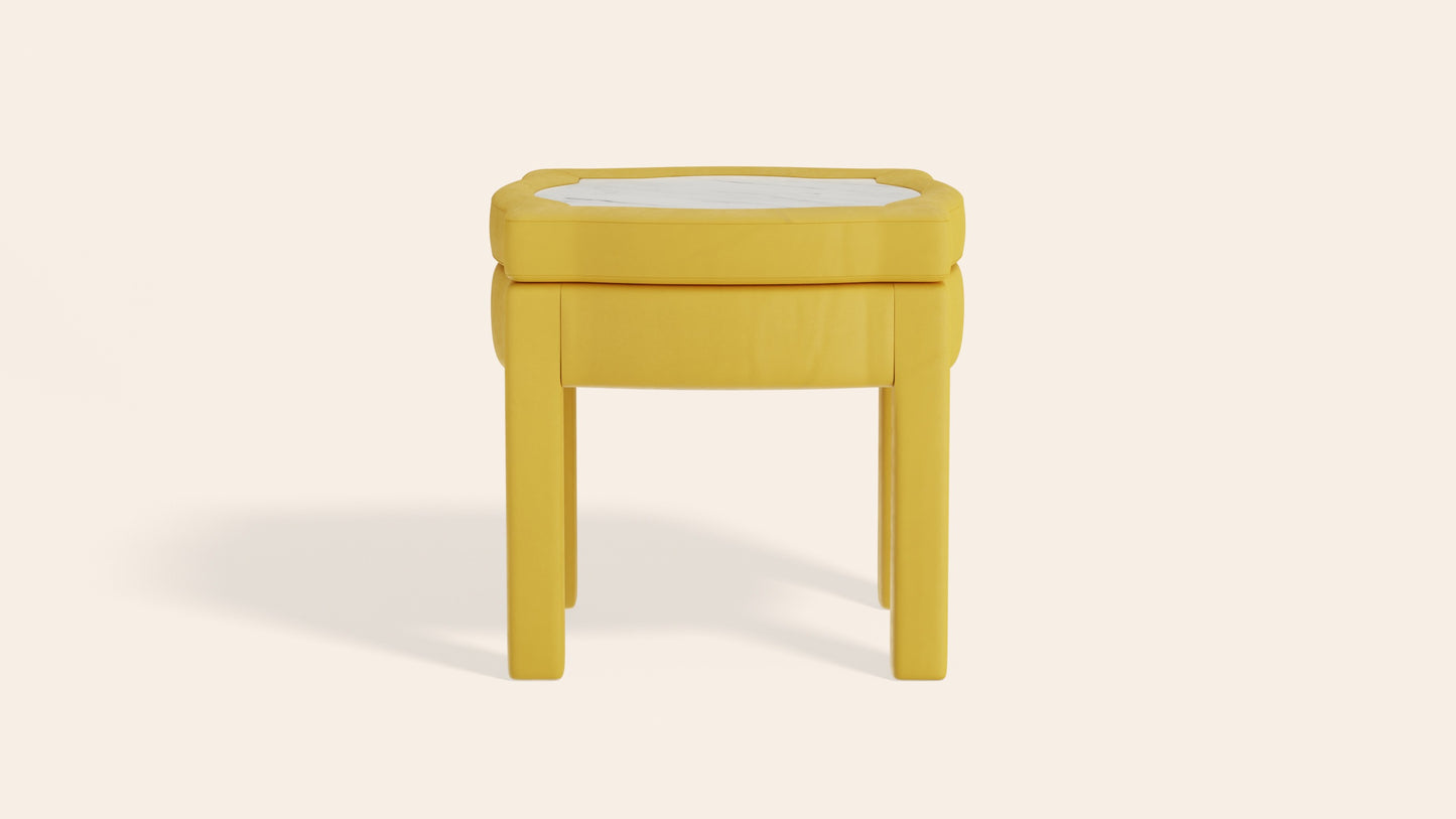 Piero Footstool, Daffodil Velvet