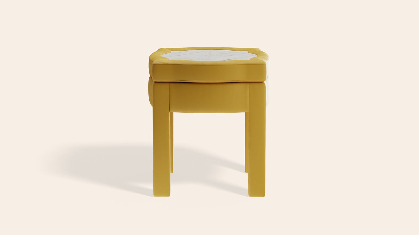 Piero Footstool, Daffodil Velvet