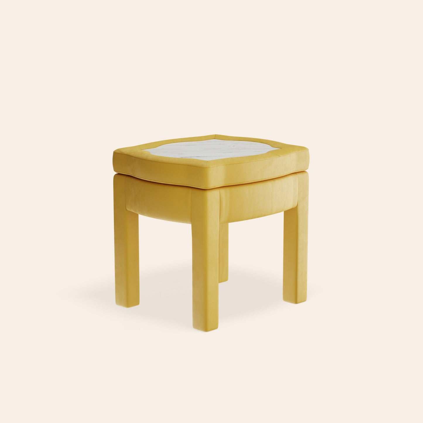 Piero Footstool, Daffodil Velvet