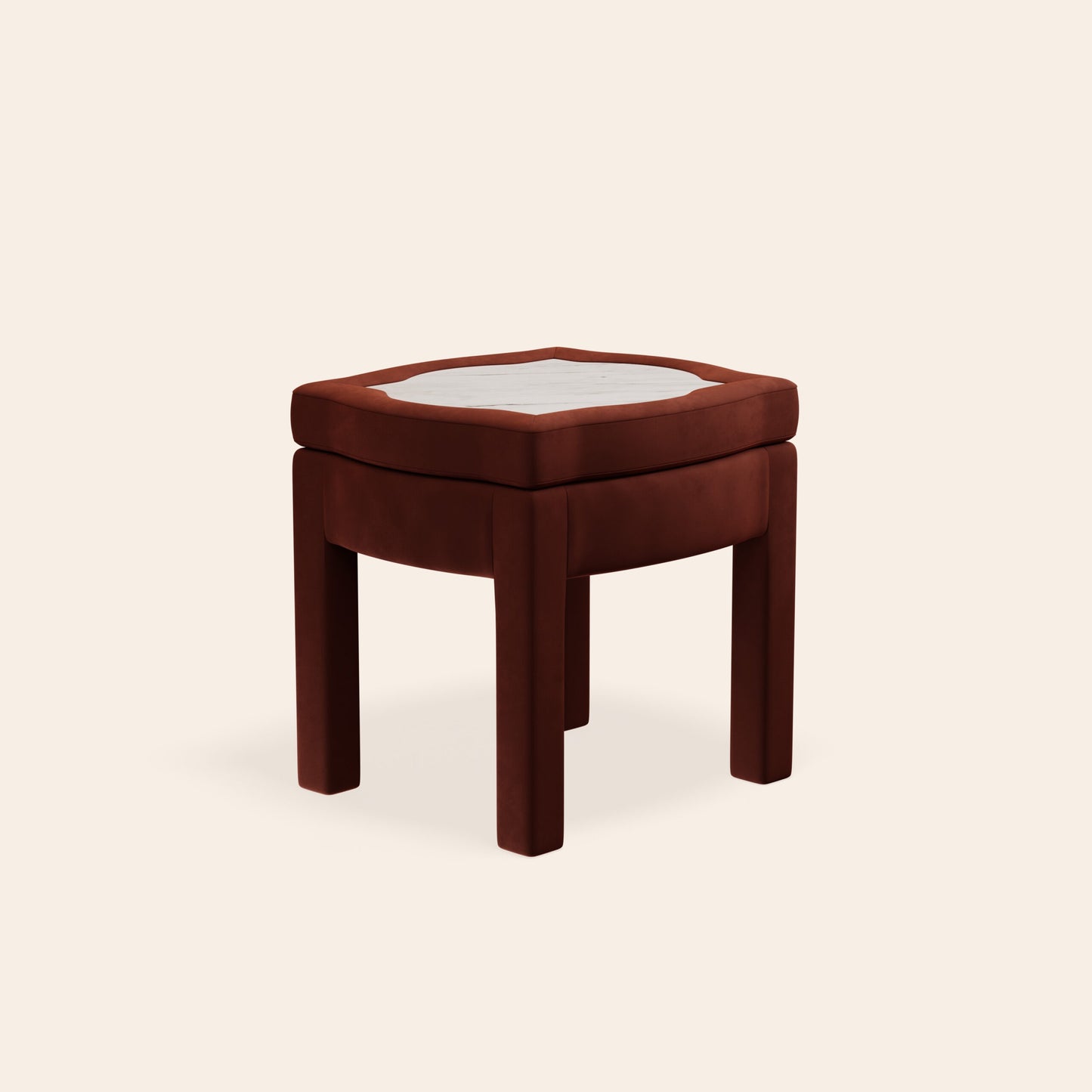Piero Footstool, Cinnamon Velvet