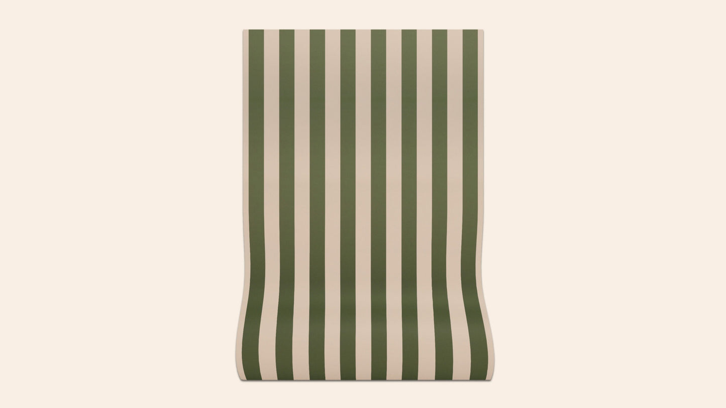 Sonia Stripe Wallpaper, Artichoke, Roll