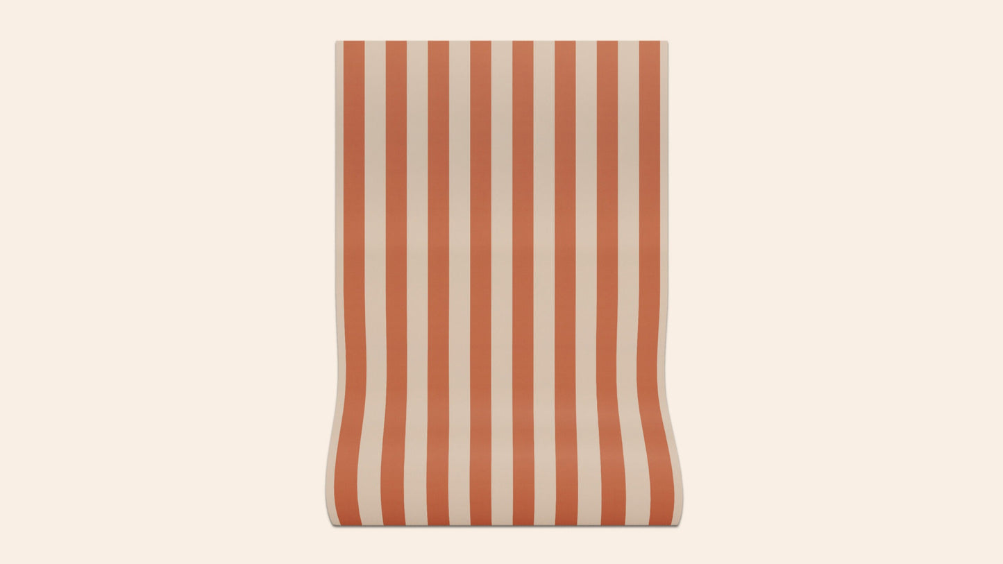 Sonia Stripe Wallpaper, Ginger, Roll