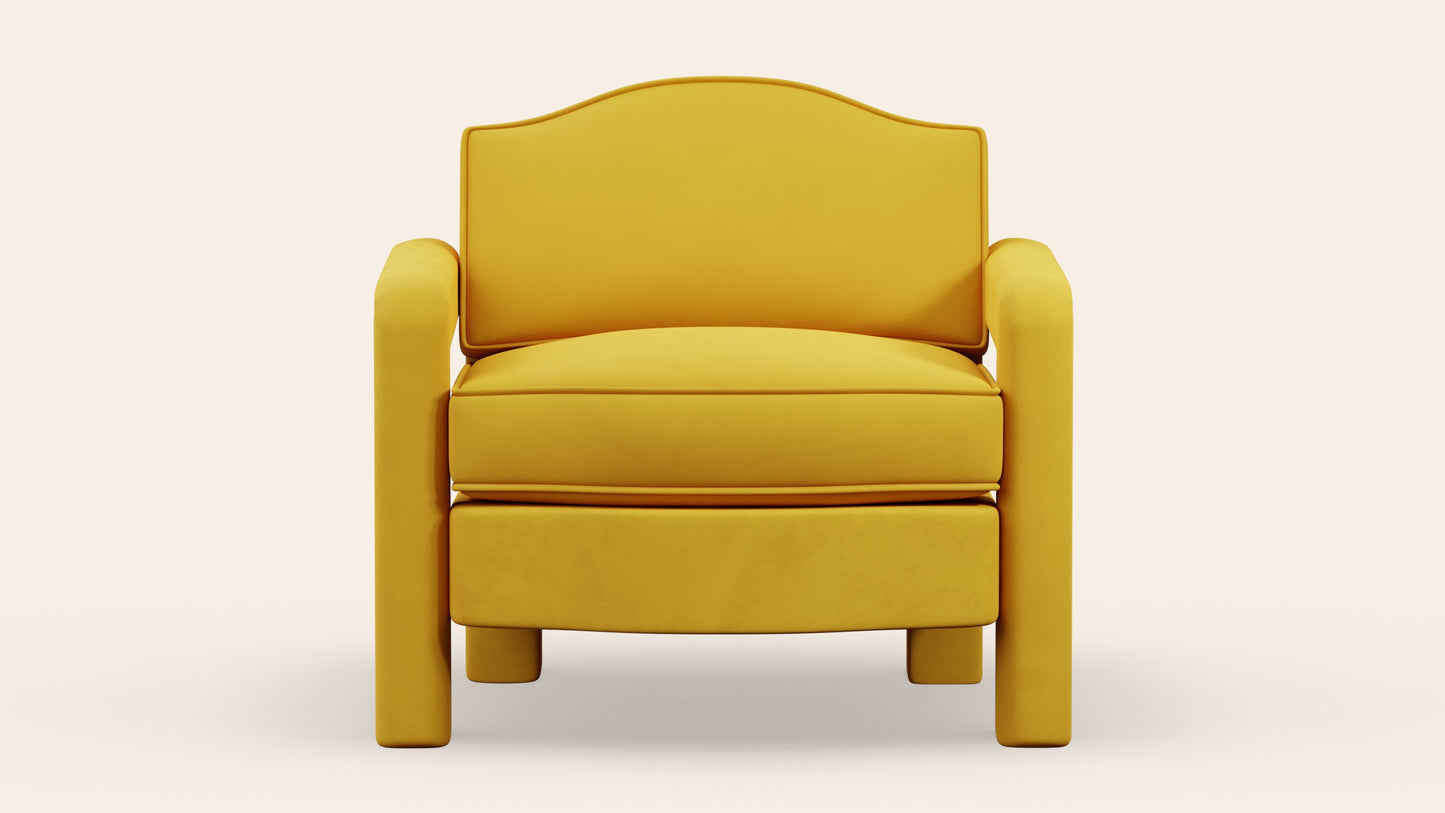 Elio Armchair, Daffodil Velvet