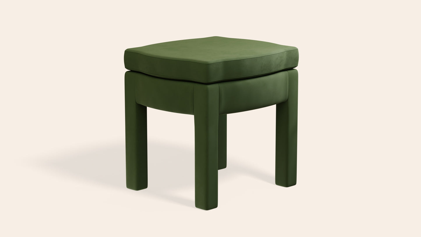 Piero Footstool, Zucchini Velvet