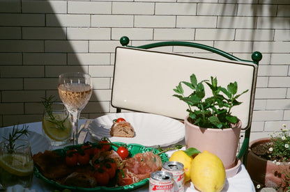Panarea Armchair in Isola, Green & Cream Upholstery