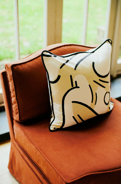 Felix Slipper Chair, Olive Linen