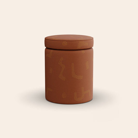 Aurora Footstool, Raphia, Tobacco