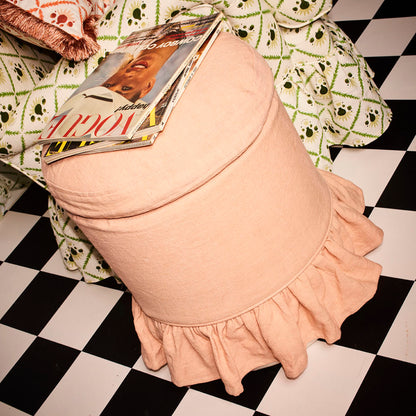 Aurora Footstool, Rose