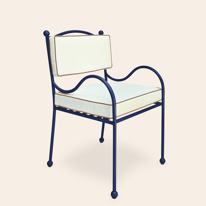 Panarea Armchair in Mare, White & Taupe Upholstery