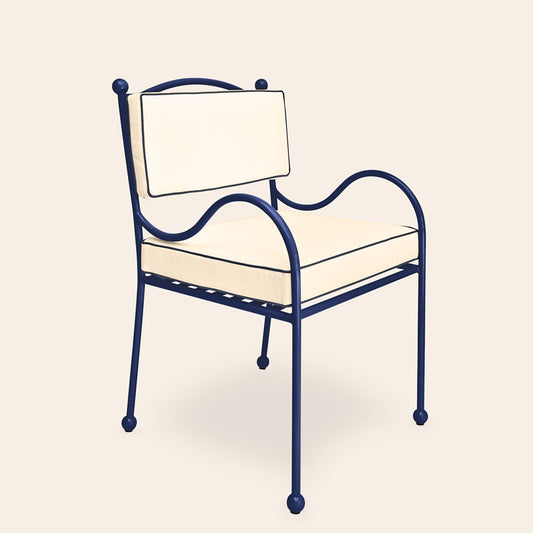 Panarea Armchair in Mare, Stone & Blue Upholstery