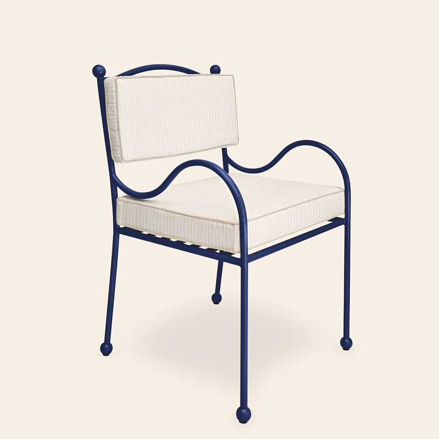 Panarea Armchair in Mare, Stone & White Upholstery